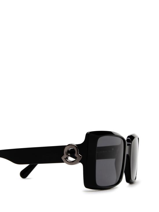 26FW 몽클레어 로고 템플 스퀘어 선글라스 ML0244 01A SHINY BLACK - MONCLER