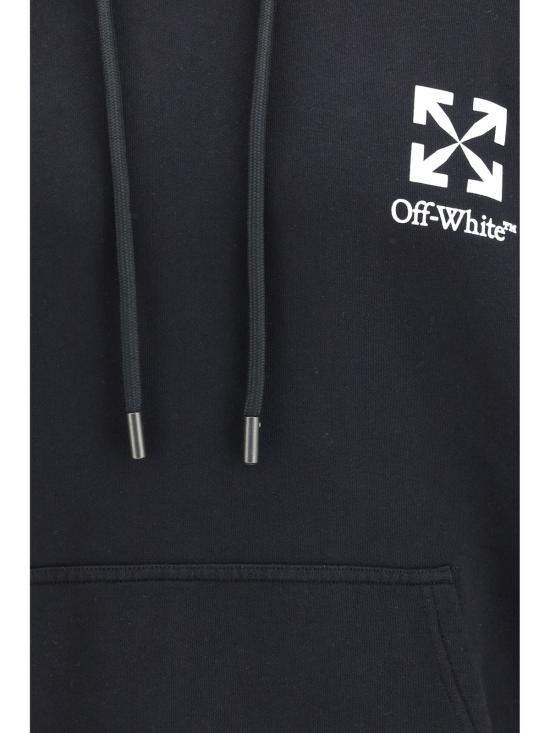  오프화이트 긴팔 티셔츠 스몰 애로우 스케이트 후드티 블랙 - OFF WHITE