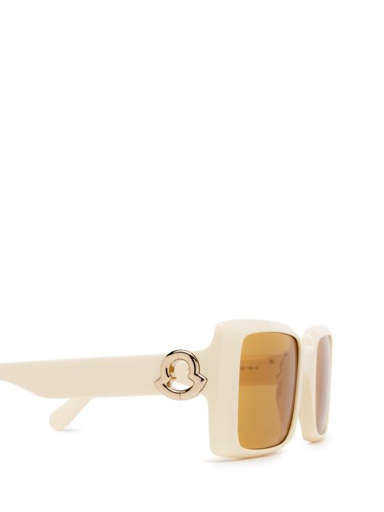 26FW 몽클레어 로고 템플 스퀘어 선글라스 ML0244 25E IVORY - MONCLER
