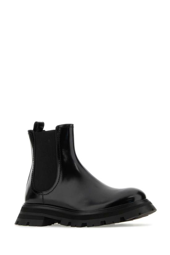  알렉산더 맥퀸 부츠 블랙 가죽 앵클 - ALEXANDER MCQUEEN