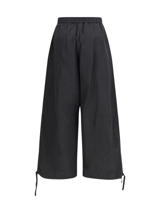  겐조 스트레이트 팬츠 켄조 드로스트링 카고 팬츠 블랙 - KENZO