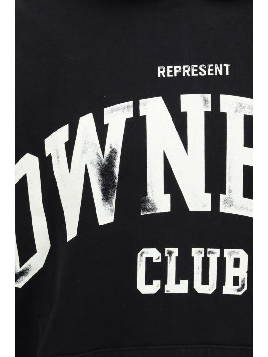  리프레젠트 긴팔 티셔츠 오너스 클럽 후드티 제트 블랙 - REPRESENT