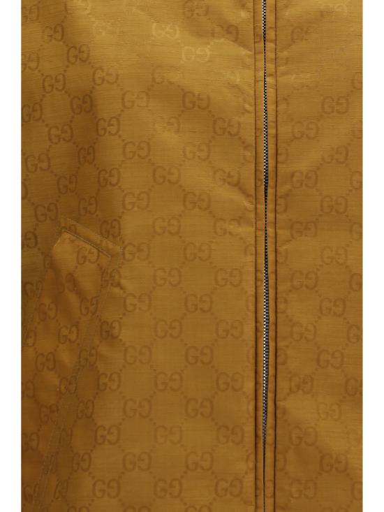  구찌 자켓 GG 모티브 전체 패턴 테크니컬 자카드 숏 재킷 (카라멜 스웨이드) - GUCCI
