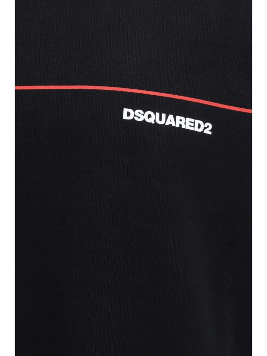  디스퀘어드2 긴팔 티셔츠 Dsquared2 로고 프린트 코튼 크루넥 스웨트셔츠 블랙 - DSQUARED2