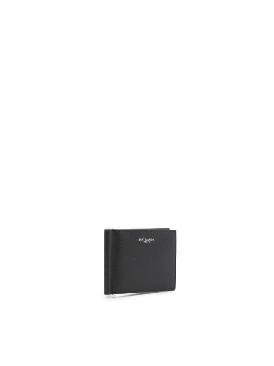 26SS 생로랑 그랑 드 뿌드르 엠보스드 레더 빌 클립 지갑 378005 BTY0N1000 Nero - SAINT LAURENT