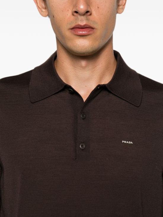 26FW 프라다 폴로 티셔츠 UMF14718DYSOOO F0003 Brown - PRADA