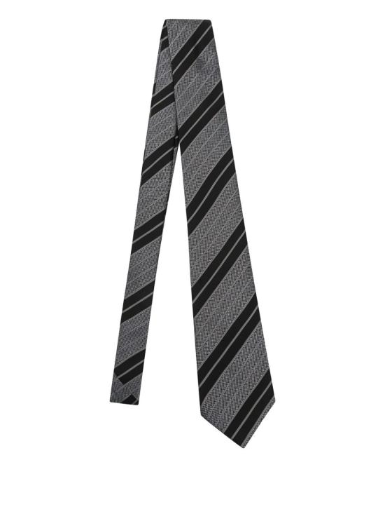 26FW 생로랑 넥타이 8249453Y002 1063 BLACK LIGHT GREY