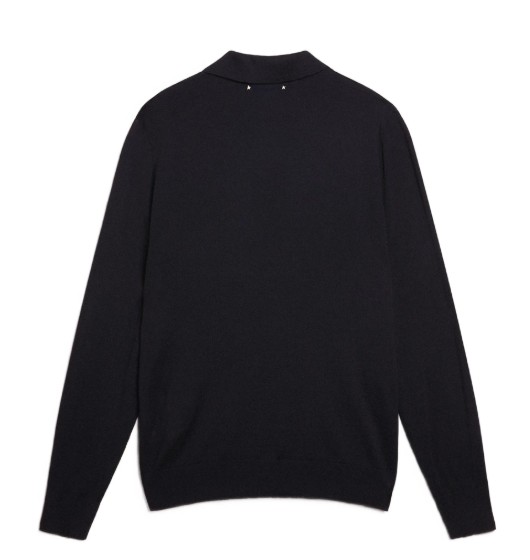 26FW 골든구스 메리노 울 롱 슬리브 폴로 셔츠 GMP01353 P00104150501 Navy - GOLDEN GOOSE