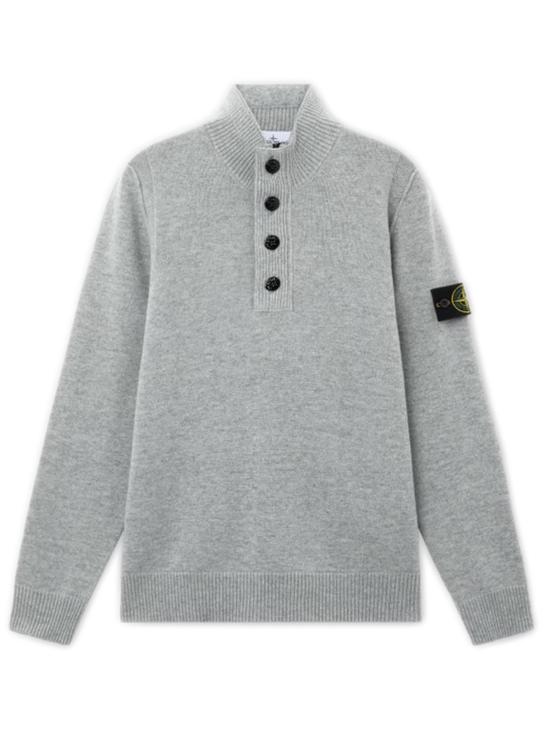 26FW 스톤 아일랜드 로고 패치 하이넥 버튼 울 스웨터 L2S155100040S00A3 V0M62 Grigio