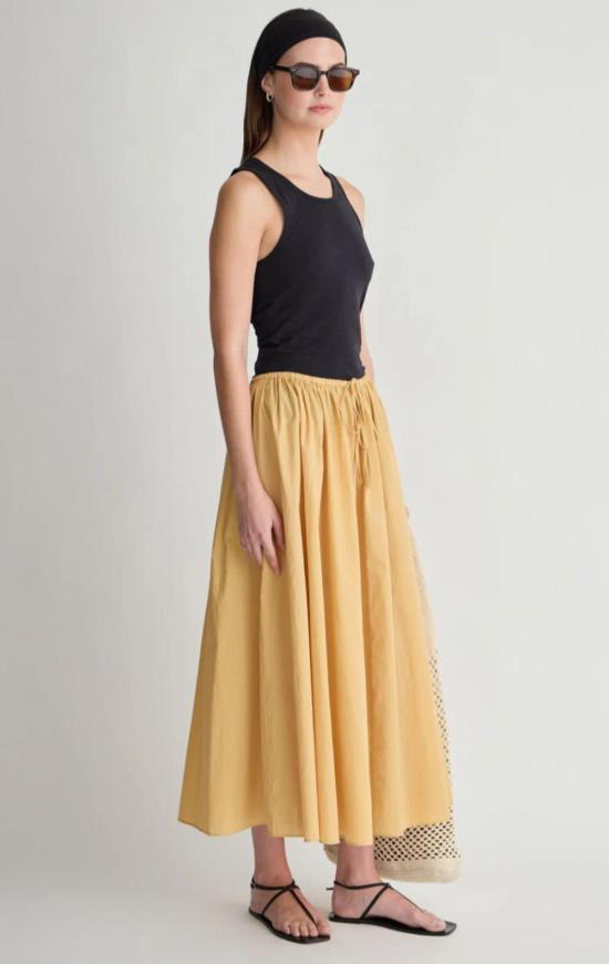  어피스 어파트 롱 스커트 Apiece Apart Hanne Tie Maxi Skirt Sun Butter - APIECE APART