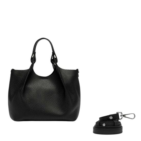  지아니 끼아리니 토트백 Gianni Chiarini Dua 가죽 호보백 블랙 - GIANNI CHIARINI