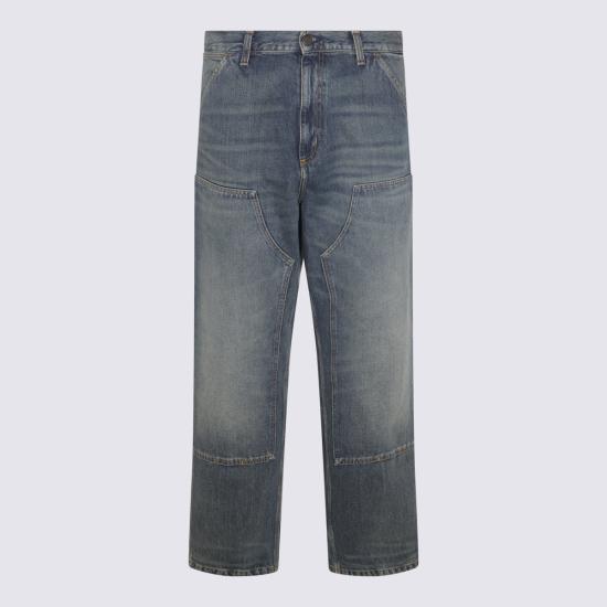 26FW 칼하트 WIP 스미스 데님 더블 니 팬츠 I032699 014Q BLUE WORN