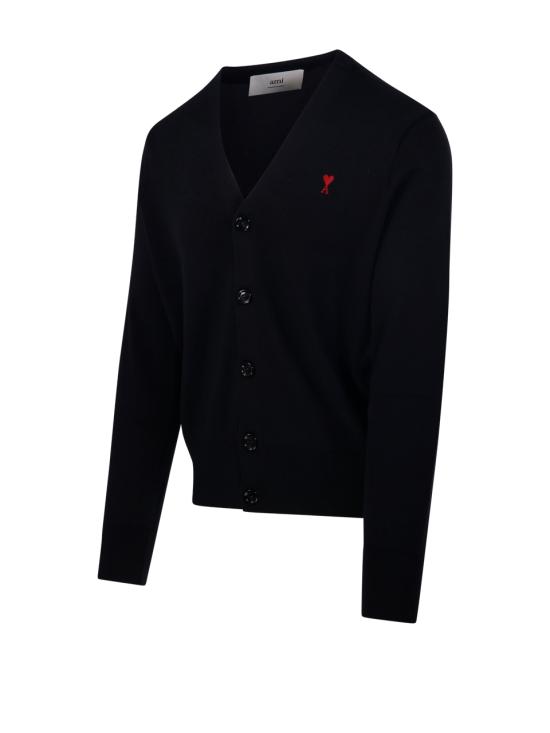 26FW 아미 ADC 울 V넥 가디건 HKC361 001 009 NOIR ROUGE - AMI