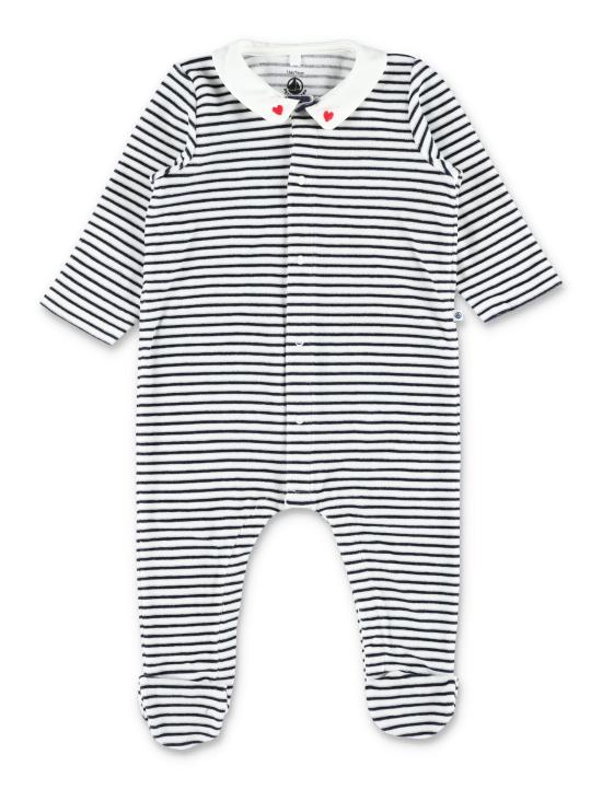 26FW [키즈] 쁘띠바또 점프수트 A0DR1 01 WHITE NAVY STRIPES