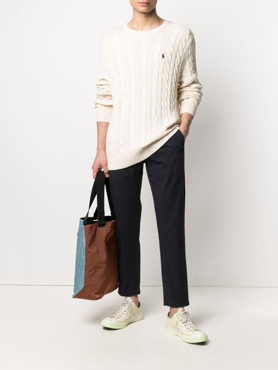26FW 폴로 랄프로렌 로고 자수 케이블 니트 스웨터 710775885 024 BIANCO - POLO RALPH LAUREN