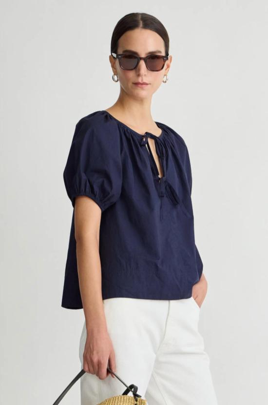  어피스 어파트 블라우스 Apiece Apart Amalie Tie Top Midnight - APIECE APART