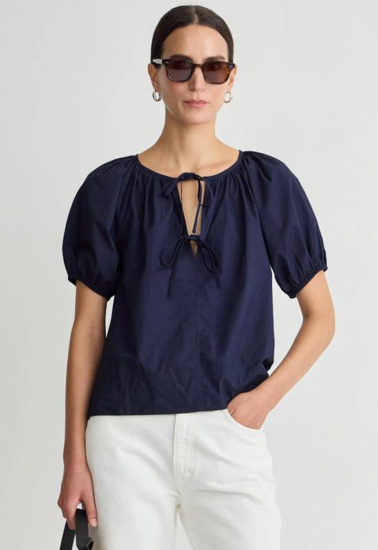  어피스 어파트 블라우스 Apiece Apart Amalie Tie Top Midnight