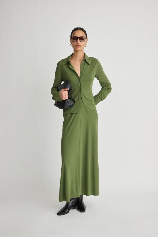  어피스 어파트 롱 스커트 303VJS GREEN - APIECE APART