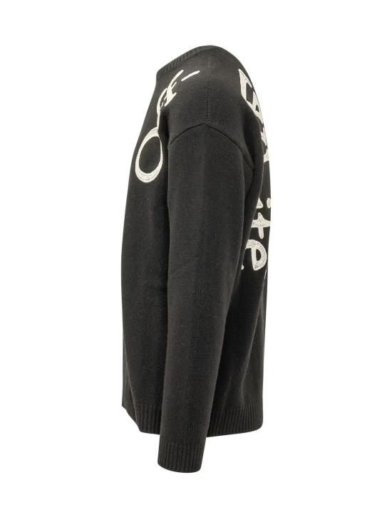 26FW 오프화이트 스웨터 44MHE213F26K00 1001 BLACK - OFF WHITE