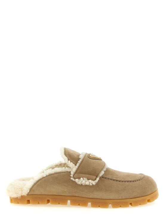 26FW 프라다 스웨이드 셔링 뮬 1R129OFZF20JFTF0F24 Beige
