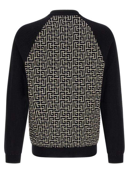 26FW 발망 스웨터 HH1KD195KI80GFE White Black - BALMAIN
