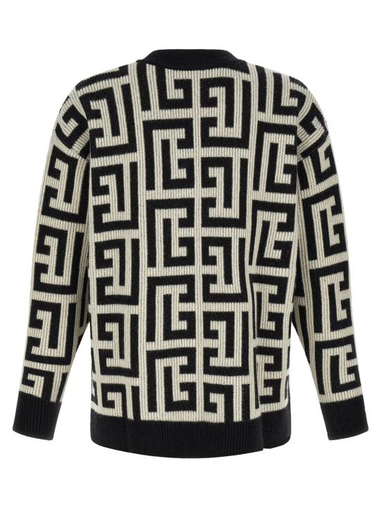 26FW 발망 가디건 HH1KM020KK27GAB White Black - BALMAIN
