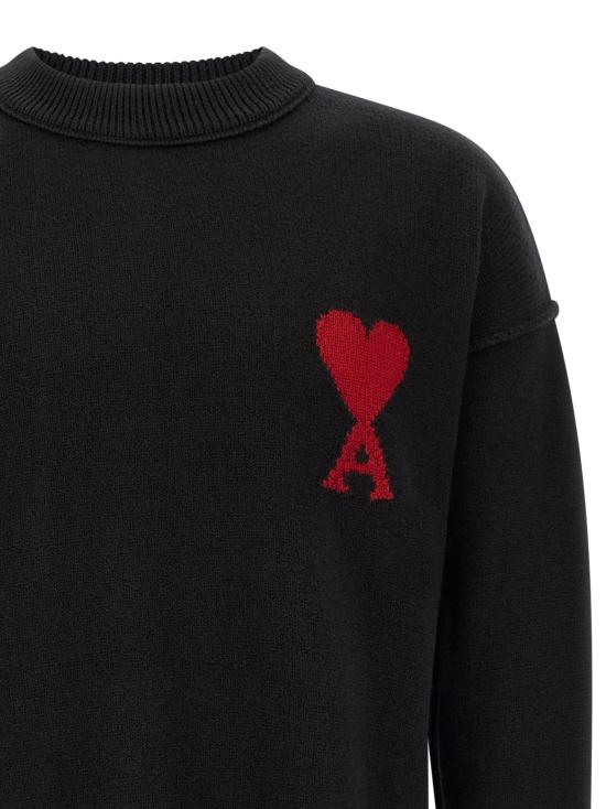 26FW 아미 빅 하트 울 크루넥 스웨터 UKS838018009 Black - AMI
