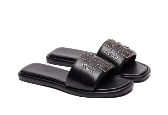 26FW 토리버치 더블 T 스포츠 슬라이드 79985 013 Black - TORY BURCH