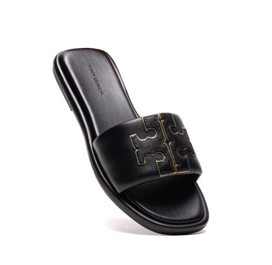 26FW 토리버치 더블 T 스포츠 슬라이드 79985 013 Black - TORY BURCH