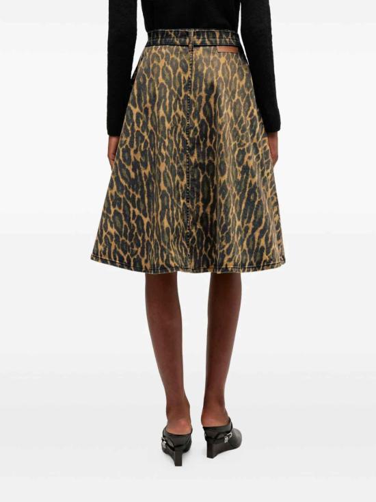26SS 가니 레오파드 데님 랩 스커트 A1090089894 Animal Print - GANNI