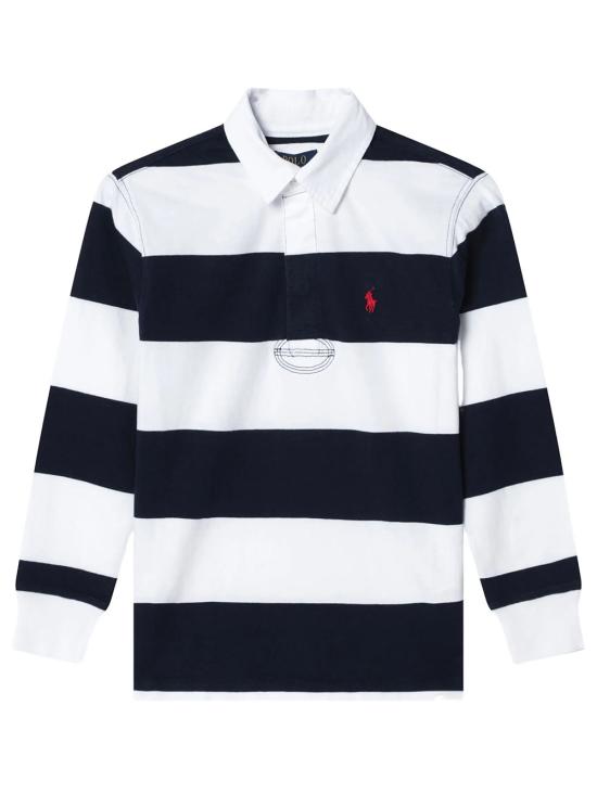26FW [키즈] 랄프 로렌 폴로 셔츠 323932280 001 WHITE CRUISE NAVY
