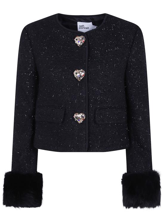 26FW 셀프 포트레이트 무스탕 AW26 131J BLACK