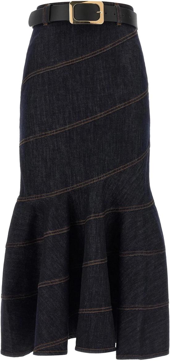 26FW 셀프 포트레이트 롱 스커트 3555411 NAVY