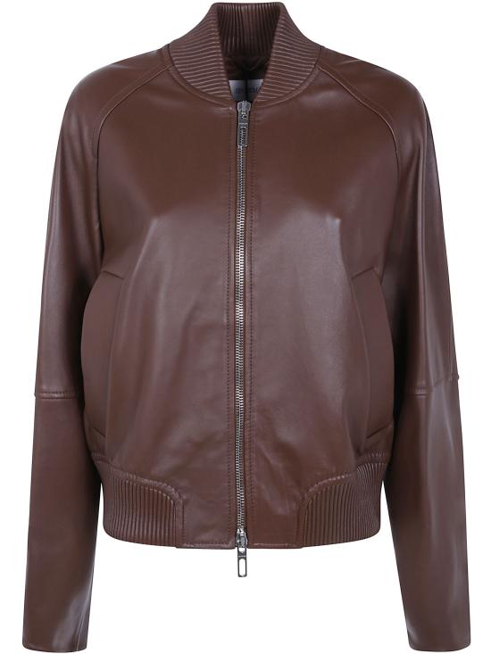 26FW 스포트막스 가죽 자켓 2622446011600 001 COGNAC