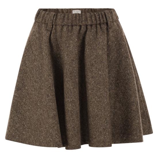 26FW 브루넬로 쿠치넬리 스커트 MD002G4103 DARK BROWN