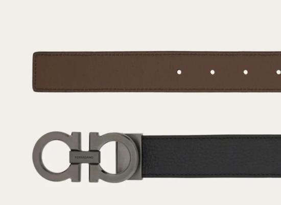 26FW 살바토레 페라가모 간치니 리버시블 레더 벨트 670428 780486 NERO CLAY - SALVATORE FERRAGAMO