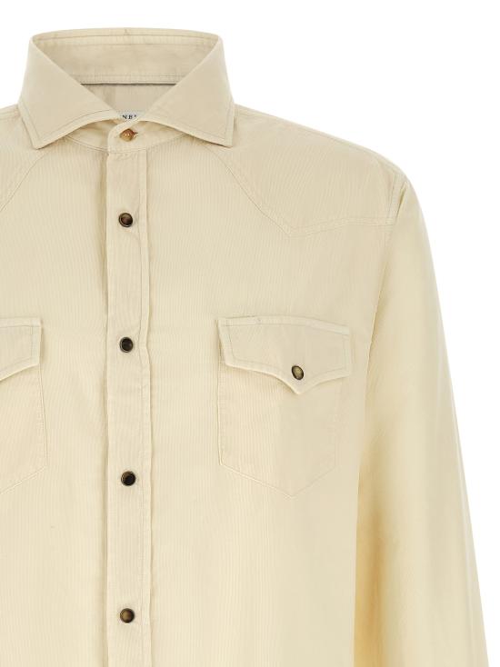 26FW 브루넬로 쿠치넬리 긴팔 셔츠 ML6884008C6066 White - BRUNELLO CUCINELLI