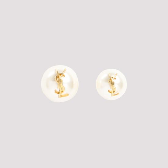 26FW 생로랑 카산드라 펄 이어링 691563 Y1526 9018 OR LAITON CREME - SAINT LAURENT