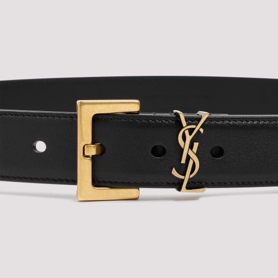 26FW 생로랑 카산드라 벨트 스퀘어 버클 스무스 레더 634437 BOO0W 1000 NERO - SAINT LAURENT