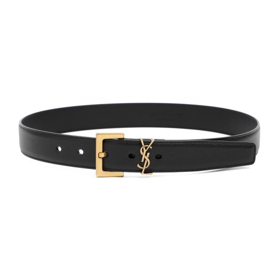 26FW 생로랑 카산드라 벨트 스퀘어 버클 스무스 레더 634437 BOO0W 1000 NERO - SAINT LAURENT