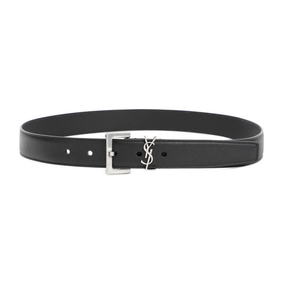 26FW 생로랑 카산드라 벨트 스퀘어 버클 스무스 레더 634437 BOO0E 1000 NERO - SAINT LAURENT