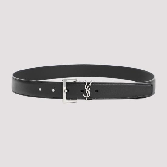 26FW 생로랑 카산드라 벨트 스퀘어 버클 스무스 레더 634437 BOO0E 1000 NERO