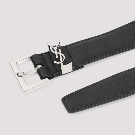 26FW 생로랑 카산드라 벨트 스퀘어 버클 스무스 레더 634437 BOO0E 1000 NERO - SAINT LAURENT