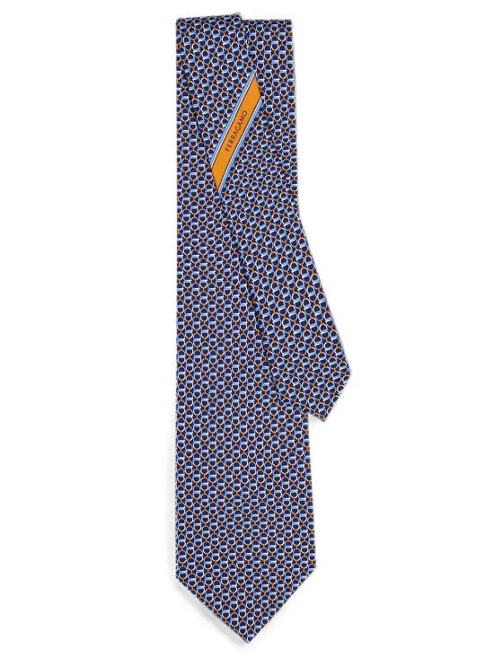26FW 살바토레 페라가모 넥타이 351446 0794590 BLUE PATTERNED NAVY