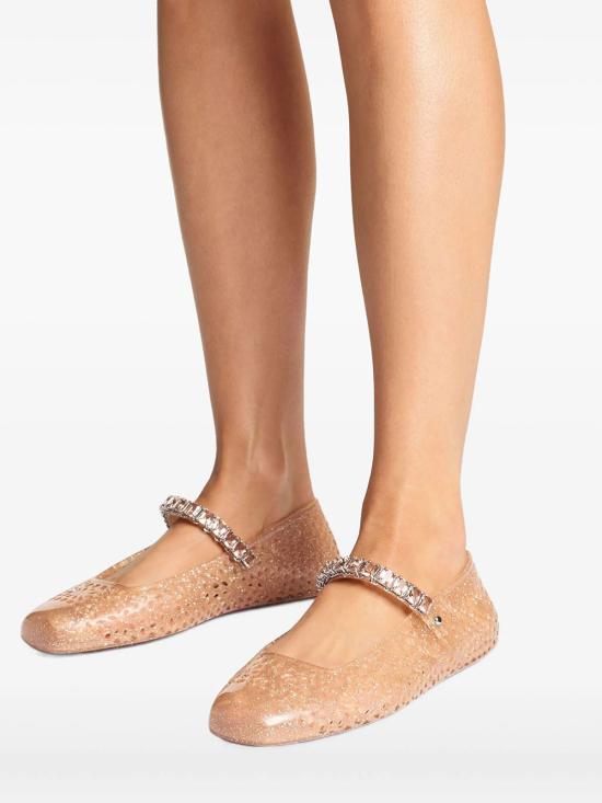 26FW 지미추 플랫 슈즈 THE JELLY NTX LIGHT TOFFEE SILVER MIX - JIMMY CHOO