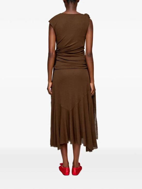 26SS 가니 롱 원피스 A1030487ZWX Brown - GANNI