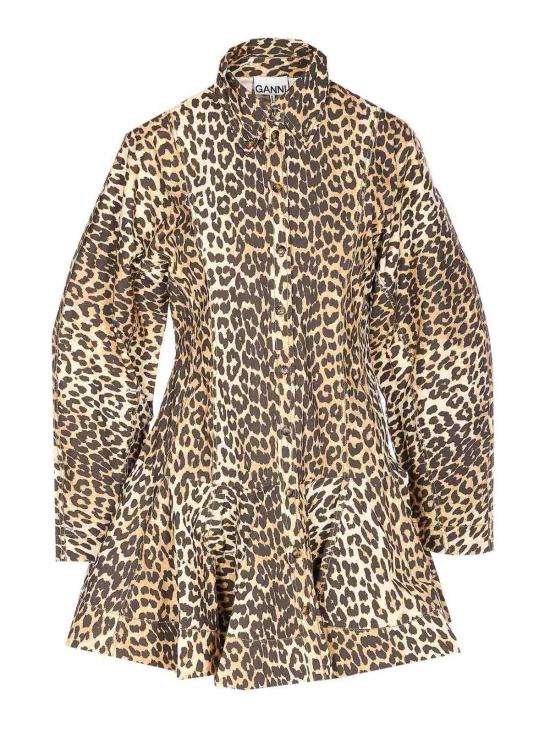 26SS 가니 레오차드 셔츠 드레스 A1030184859 Animal Print