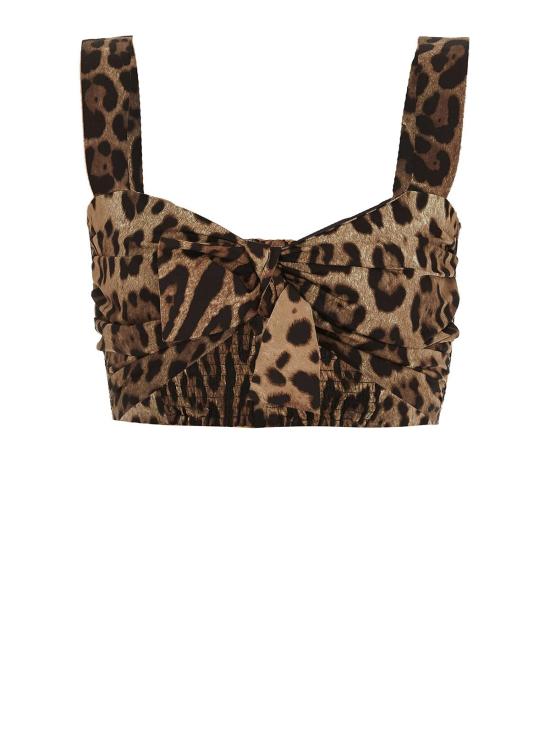 26SS 돌체앤가바나 레오파드 프린트 포플린 탑 F74H5THS5E3HY13M ANIMAL PRINT