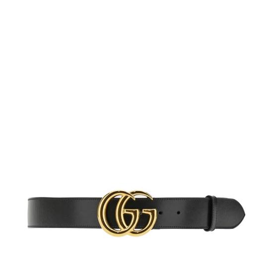 26FW 구찌 GG 마몽 샤이니 버클 레더 벨트 4068310YA0G Black