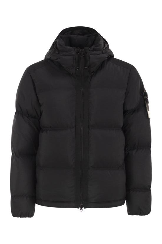 26FW 스톤 아일랜드 매트 립스탑 코듀라 어드밴스드 패브릭스 디테처블 후드 티어-레지스턴트 다운 숏패딩 L2S154100013S0483 V0029 BLACK